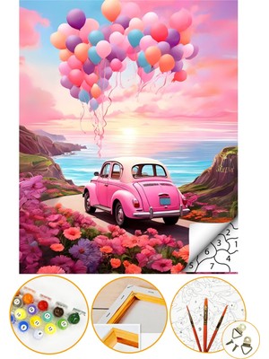Tale Hobby Sayılarla Boyama Numaralı Tuval Seti 40X50CM Manzara Fırça ve Boya Dahil Renkli Akrilik