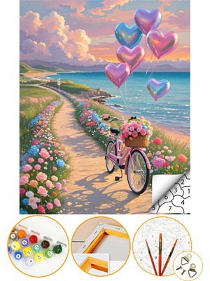 Tale Hobby Sayılarla Boyama Tuval Seti 40x50 cm Manzara Temalı Profesyonel Akrilik Boya ve Fırça
