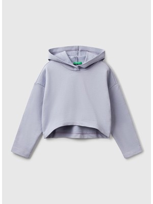 Benetton Baskılı Kız Çocuk Lila Sweatshırt 3UNIC204L