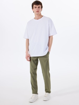 Altınyıldız Classics Bağlamalı Bel Normal Paça Slim Fit Yeşil Erkek Pantolon ACE001252275_YSL