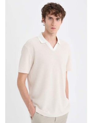 DeFacto Regular Fit Polo Yaka Desenli Kısa Kollu Tişört B6548AX25SM