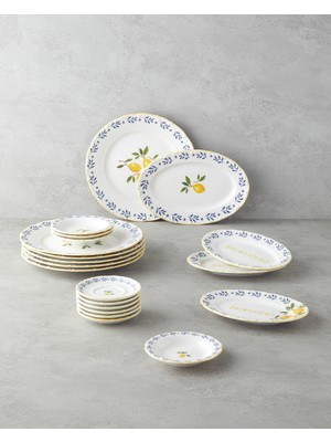 Lemony Porselen Kahvaltı Takımı 20 Parça 6 Kişilik Sarı