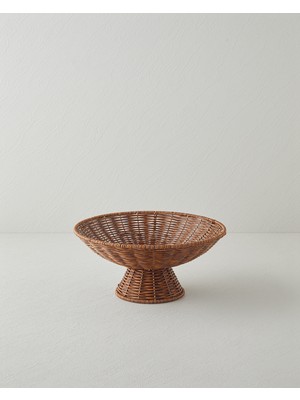 English Home Boho Plastik Rattan Sunumluk 29x29x13 Cm Kahverengi