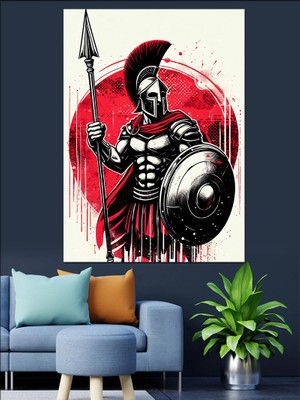 Ekart Gladyatör Asker Dekoratif Kanvas - Mdf Ahşap Tablo