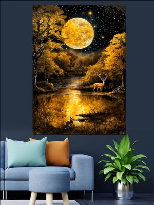 Ekart Gün Batımı Manzarası Dekoratif Kanvas - Mdf Ahşap Tablo