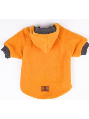 Peti Tailor Köpek Kıyafeti Polar Kapşüonlu Sarı Sweat Ribanalı