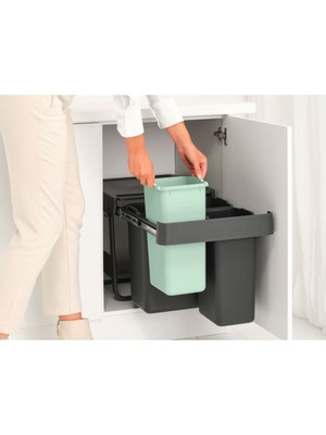 Brabantia  Dark Grey Sort&go Buılt–ın Bın Çöp Kutusu 10+10+20L