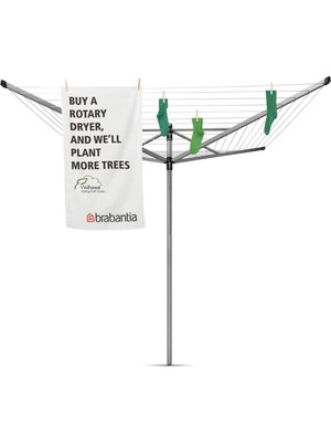 Brabantia  Grey Lıftomatıc 4 Kollu Döner Çamaşır Kurutma Askısı 50 M Bahçe Çamaşır Askısı