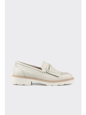 Elle Ekru Deri Kadın Günlük Ayakkabı