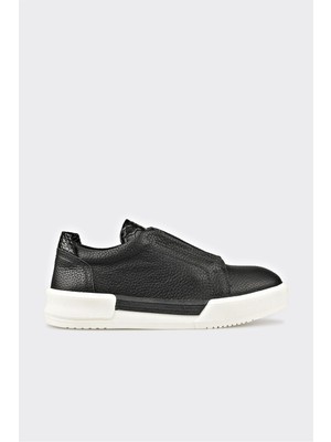 Elle Siyah Deri Kadın Spor Ayakkabı