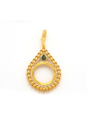 Çeyrek Altın Çerçeveli Kolye Ucu Altın Kaplama TGR-656