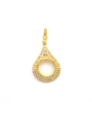 Çeyrek Altın Çerçeveli Kolye Ucu Altın Kaplama TGR-704
