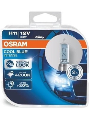 Osram 12V H11 Ampul 55W +%20 Fazla Işık 4200K Cool Blue (2 Ad)