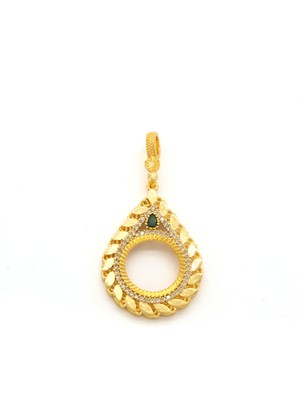 Çeyrek Altın Çerçeveli Kolye Ucu Altın Kaplama TGR-654