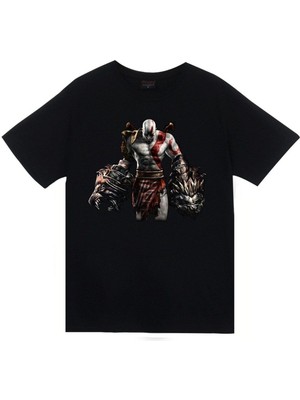 God Of War Kratos Baskılı Unisex Siyah %100 Pamuk T-Shirt