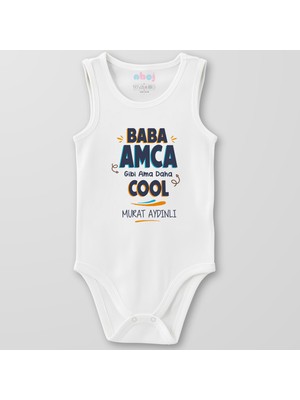 Ahoj Organik Pamuk Baba Amca Gibi Ama Daha Cool Bebek Body Çıtçıtlı Zıbın Badi Kolsuz