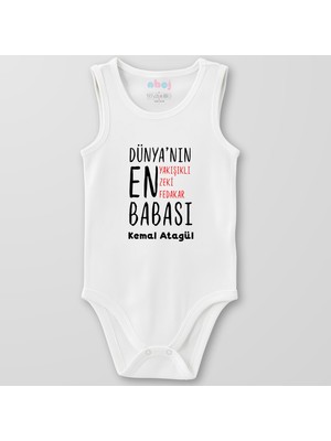 Ahoj  Organik Pamuk Dünyanın En Yakışıklı Zeki Fedakar Babası Bebek Body Çıtçıtlı Zıbın Badi Kolsuz