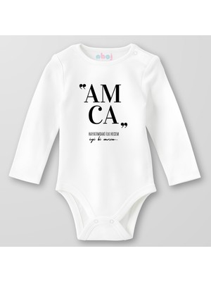 Ahoj  Organik Pamuk Amca Hayatımdaki Ilk Hecem Bebek Body Çıtçıtlı Zıbın Badi Uzun Kol