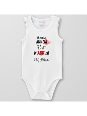 Ahoj  Organik Pamuk Benim Annem Bir Başka Bebek Body Çıtçıtlı Zıbın Badi Kolsuz