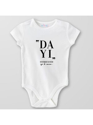 Ahoj  Organik Pamuk Dayı Hayatımdaki Ilk Hecem Bebek Body Çıtçıtlı Zıbın Badi Kısa Kol