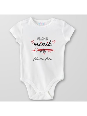 Ahoj  Organik Pamuk Babasının Minik Aşkı Bebek Body Çıtçıtlı Zıbın Badi Kısa Kol