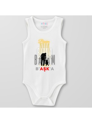 Ahoj  Organik Pamuk Benim Babam Bir Başka 1 Bebek Body Çıtçıtlı Zıbın Badi Kolsuz