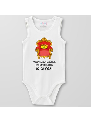 Ahoj  Organik Pamuk Tahtından In Baba Şehzadelerin Iki Oldu Bebek Body Çıtçıtlı Zıbın Badi Kolsuz