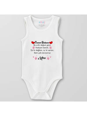 Ahoj  Organik Pamuk Canım Babam Bu Yılki Doğum Günü Hediyen Benim Bebek Body Çıtçıtlı Zıbın Badi Kolsuz