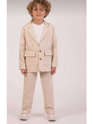 Erkek Çocuk 3'lü Keten Takım Elbise
