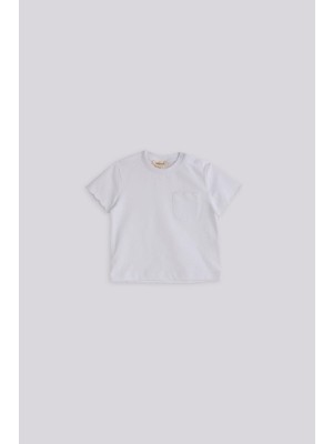 GB Baby Basic Bg Store Kız Bebek Beyaz Tshirt Standart Kol Örme Kumaş ile Rahat Stil