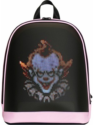Mini Smart Bag Pembe LED Ekranlı Sırt Çantası, Motorcu Çantası