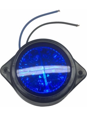 Carub 24V Unıversal Lamba Yuvarlak 4-Ledli Side Marker Mavi (63*24 Mm)