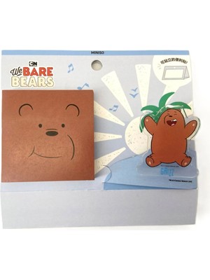 Miniso We Bare Bears Lisanslı Klipsli Not Kağıdı Set (80 Yaprak) - Bozayı