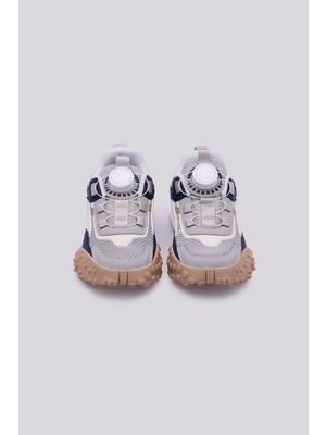 Nebbati Bg Store Erkek Çocuk Gri Melanj Günlük Ayakkabı Düz Taban %50 Poliüretan %50 Polyester