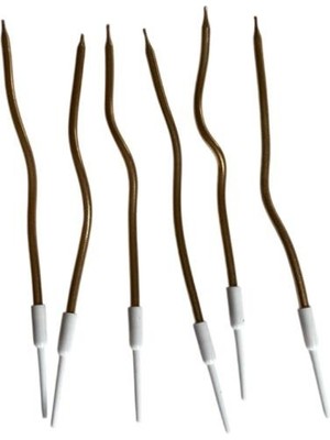 Eğik Pasta Mumu Sarı Renkli  6 Lı 14  cm