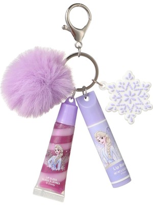 Disney Frozen Lisanslı Ponpon Anahtarlıklı Dudak Bakım Seti
