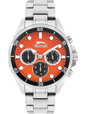 Slazenger SL.09.2383.2.05 Quartz Çelik Gri Turuncu Kadran 45 mm Erkek Kol Saati