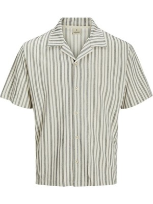 Jack Jones Erkek Ekru Kısa Kollu Tişört 12275085