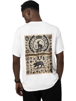 Terzili Giyin Zaman Döngüsü Baskılı Oversize Erkek Tişört