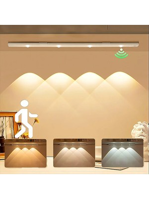 HL-5519 60 cm 6W Hareket Sensörlü Şarjlı Taşınabilir LED Cabinet Tezgah Üstü