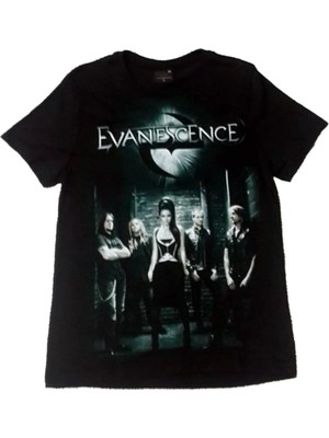 Evanescence Baskılı Unisex %100 Pamuk Siyah T-Shirt