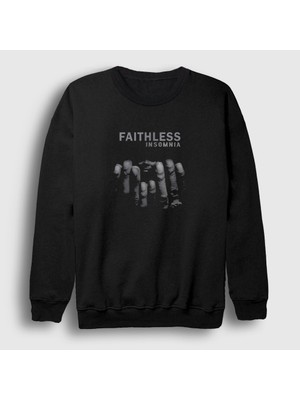 Presmono Unisex Siyah  Maxi Jazz Faithless Sweatshirt