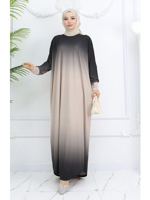 Yarasa Kol Sandy Elbise 1908-11 Bej