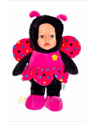 Şeker Adası Sevimli Kanatlı Pembe Peluş Arı Maya Bebek 32 cm Uyku ve Oyun Arkadaşı Kelebek Oyuncak