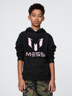 Erkek Çocuk Siyah Messi Grafik Sweatshirt