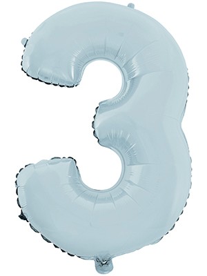 3 Rakam Mat Mavi Folyo Balon 26 Inç 66  cm