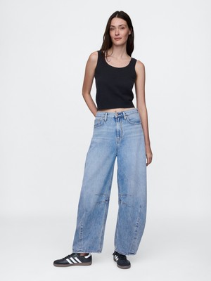 Kadın Mavi High Rise Ultrasoft Horseshoe Jean Pantolon