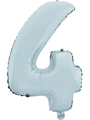 4 Rakam Mat Mavi Folyo Balon 26 Inç 66  cm