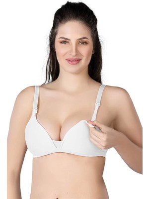 Miraxx Beyaz Emay 1422 Modal Cotton Kaplı Emzirme Sütyen