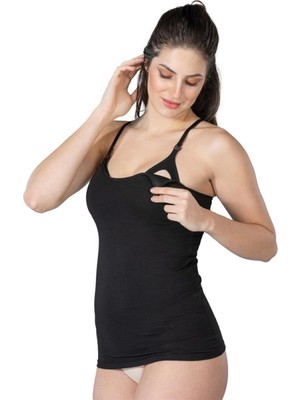 MiraLive Miraxx Siyah Emay 1413 Modal Cotton Kaplı Emzirme Atlet